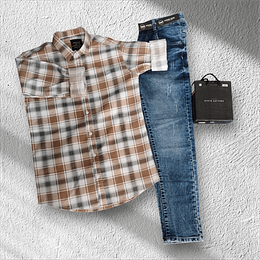 CHECK SHIRT AND JEANS COMBO