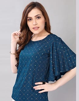 Teal Blue Coloured Foil Printed Rayon Top

SKU:

167TK2854-S