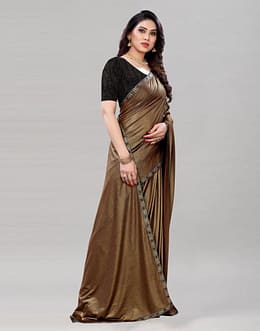 Brown Lycra Shimmer Saree | 1956S224