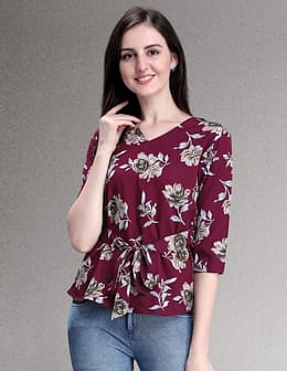 Appealing Maroon Coloured Printed Crepe Tops

SKU:

74TK2235-S