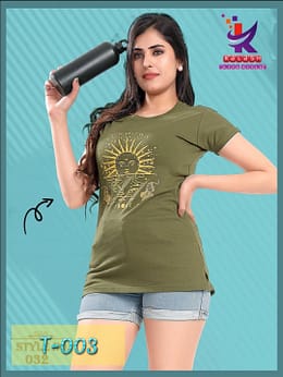 Sun-Moon Mlm Kalash Lifestyle Cotton Women Tshirt