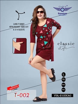 2123-A Grab It Sinker Women Long Tshirt