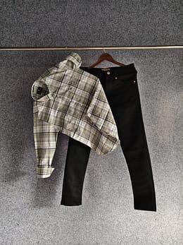 HEAVY CHECK SHIRT AND JEANS COMBO