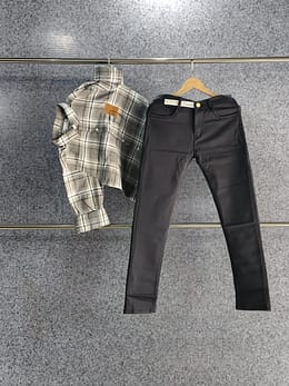 CHECK SHIRT AND JEANS