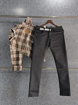 CHECK SHIRT AND JEANS