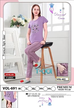 691 Diamond Queen Sinker Pyjama Night Suits